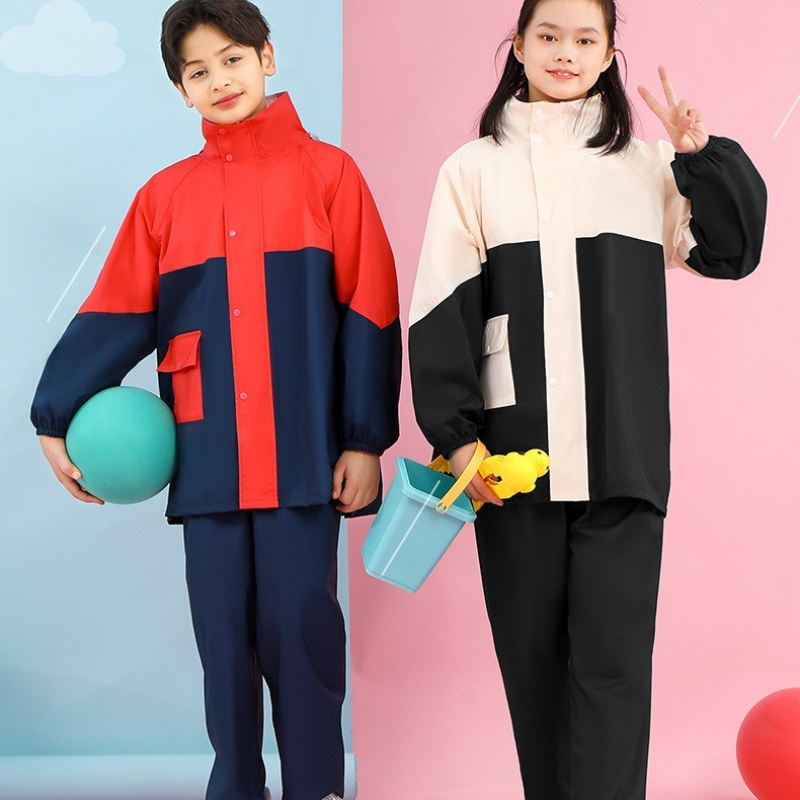 Women'S Fashion Rain Jacket - 子供のレインコートレインパンツスーツファッション学生全身防水分割レインコート通学旅行キャンプレインウェア