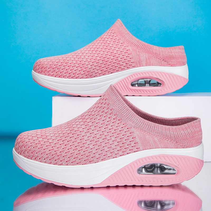 Women'S Fashion Tennis Shoes - 女性用の通気性のある軽量シューズ,柔らかいアウトドアスニーカー,ハーフスリッパ,靴下,テニスファッション
