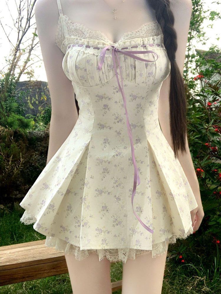Ruched Dress Mini - 2026年夏韓国ファッションデザインサスペンダードレス女性用2026新作スリムプリントAラインエレガントスイートドレスツーピーススーツ女性用