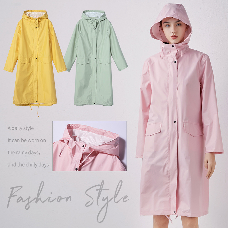 Women'S Fashion Rain Jacket - 男性と女性のための軽量で通気性のあるレインコート、防水ロングレインコート、大人のための防風ハイキングジャケット、屋外レインウェア、新しいファッション
