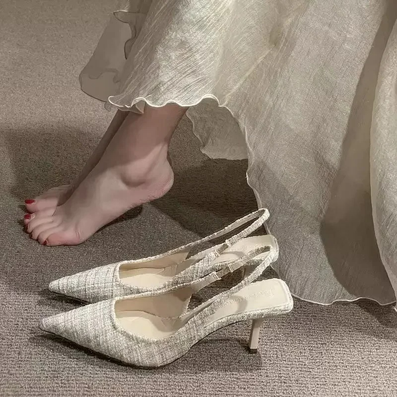 Women'S Fashion Brand Shoes - ファッションブランドが女性向けにデザインしたニットプラットフォームヒール、ポインテッドトゥのパーティーシューズ、快適な大きいサイズの夏用スティレットサンダル