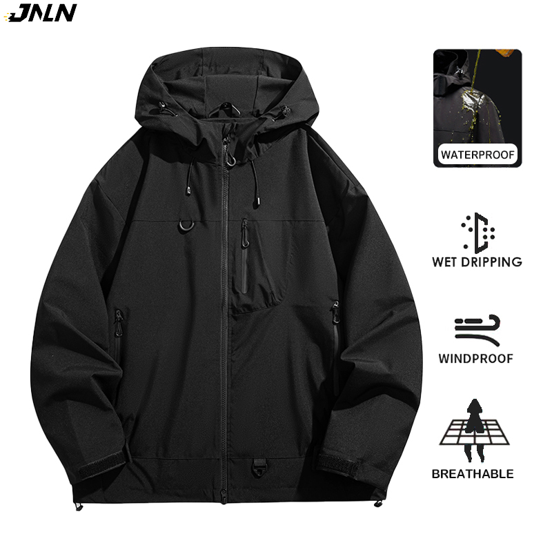 Women'S Fashion Rain Jacket - JNLN ユニセックス防水ウインドブレーカーアウトドアスポーツ防風単層ジャケット男性女性ハイキング登山トレッキングレインコート