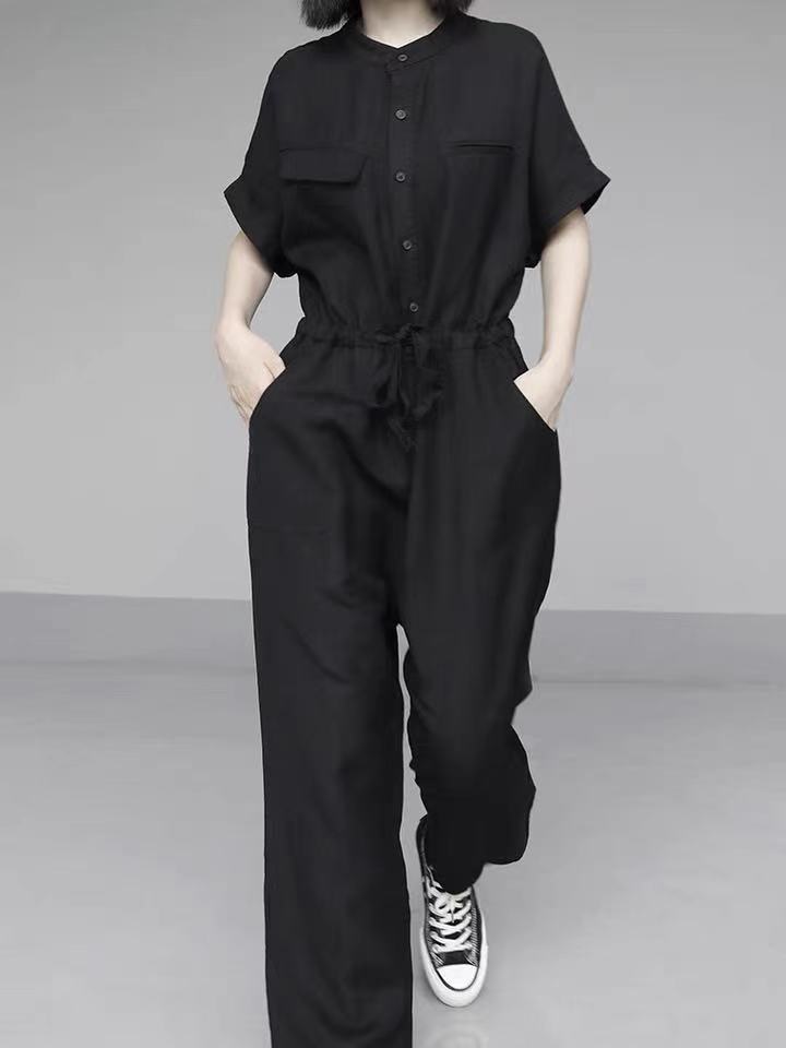 Women'S Fashion Utility Pants - おしゃれなプラスサイズスリムユーティリティパンツ、ルーズウエストジャンプスーツ、半袖ロングパンツ、女性用ハイウエスト通勤スタイル