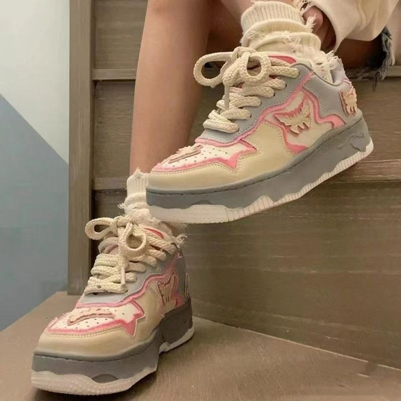 Women'S Fashion Tennis Shoes - 女性プラットフォームスニーカーファッションスポーツシューズパーソナライズされたデザインスケートボードカジュアルアウトドアランニングテニススニーカー女性用 40