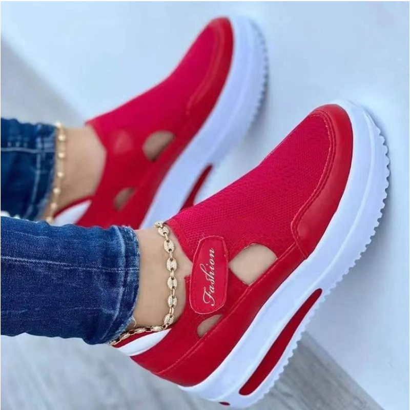 Women'S Fashion Tennis Shoes - 2026 新赤女性スニーカーカジュアル通気性の女性の靴ファッションプラットフォーム女性キャンバスシューズテニス女性靴 Zapatillas Mujer