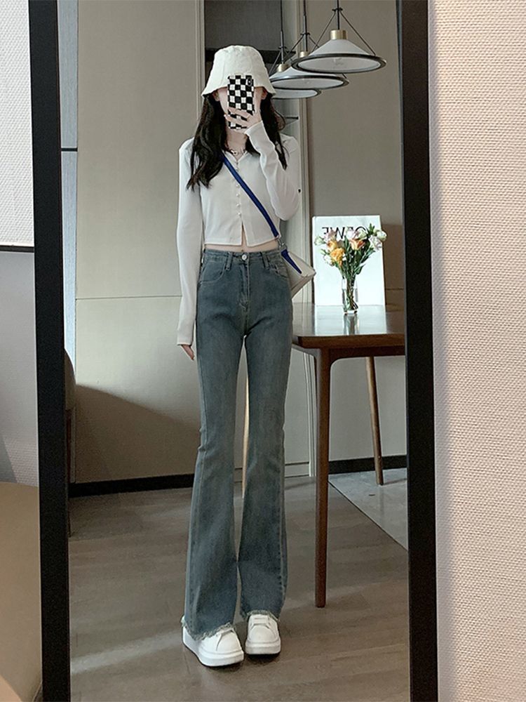 Women'S Fashion Utility Pants - ワイドジーンズ女性のズボン光沢のある石カーゴポケットマルチポケットユーティリティ作業服軍事迷彩女性デニムファッション