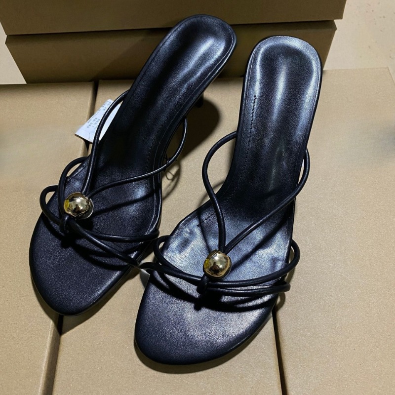 Women'S Fashion Brand Shoes - クロスストラップデザインの女性の夏のサンダルファッション金属装飾オープントゥ日常履物ブランドハイヒールの靴女性のための