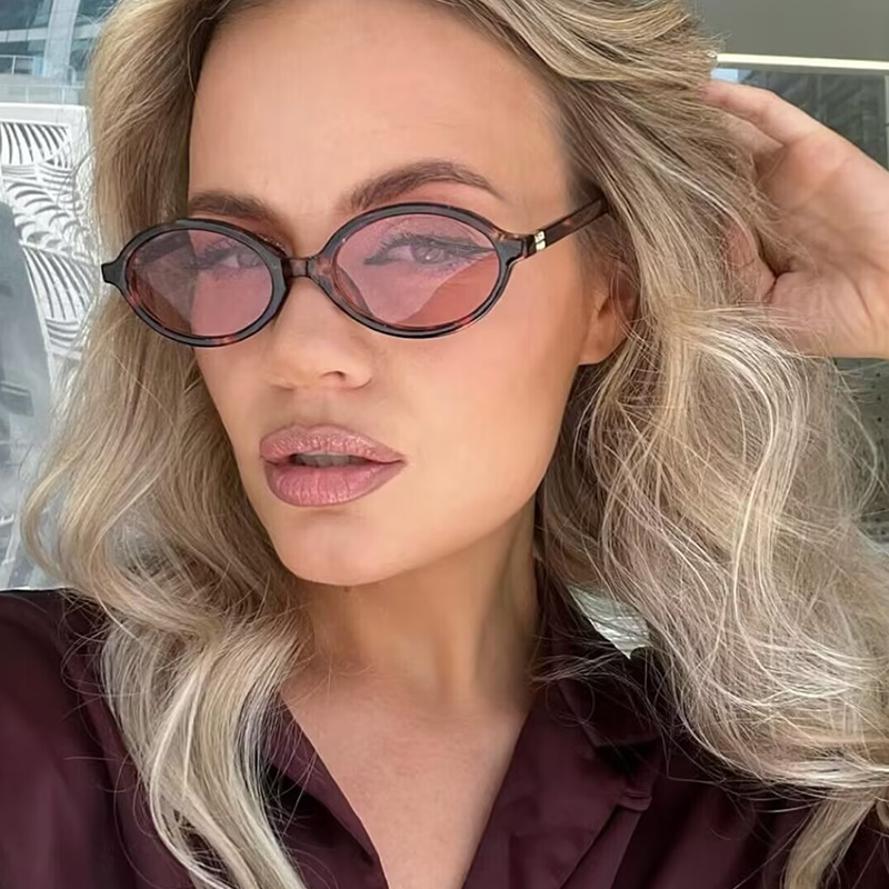 Women'S Fashion Eyewear - ファッションオーバルシンプルなサングラス女性レトロ小さなフレームサングラス高級ブランドデザイン旅行眼鏡 UV400 Oculos