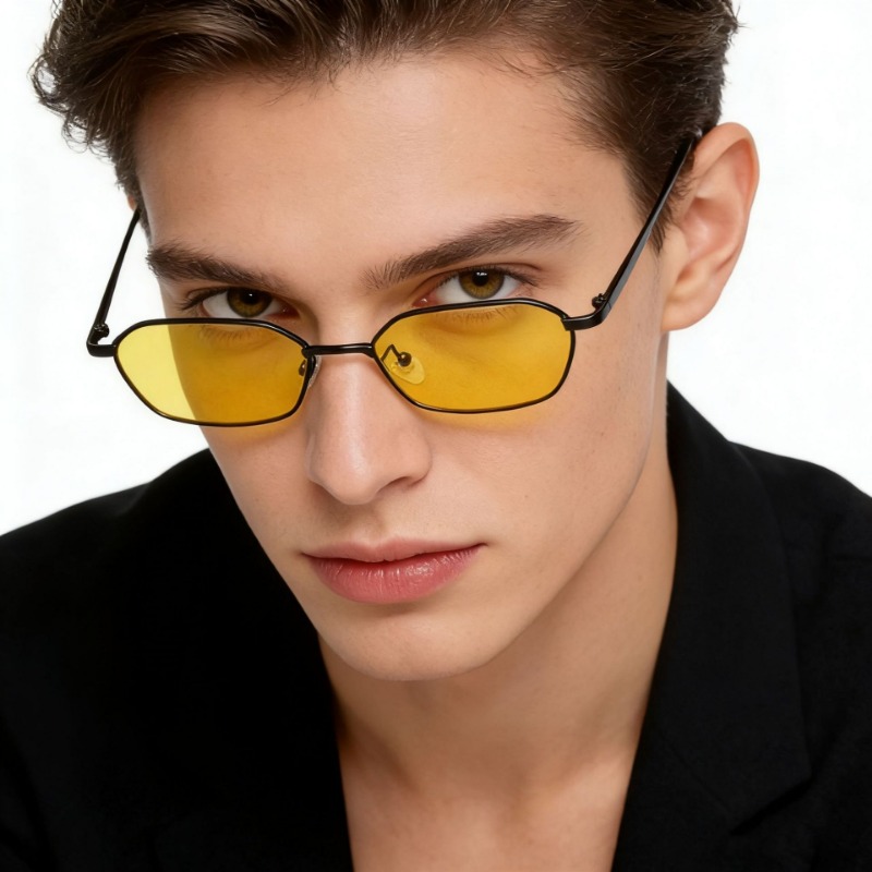 Women Fashion Glasses - 新しいファッションヴィンテージサングラス女性男性ブランドデザイナーレトロメタル長方形サングラス女性男性人気黒眼鏡