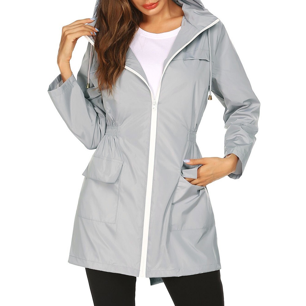 Women'S Fashion Rain Jacket - 女性用防水ジャケット,防風・防風,カジュアル,ルーズフィット,アウトドア用,オールシーズン
