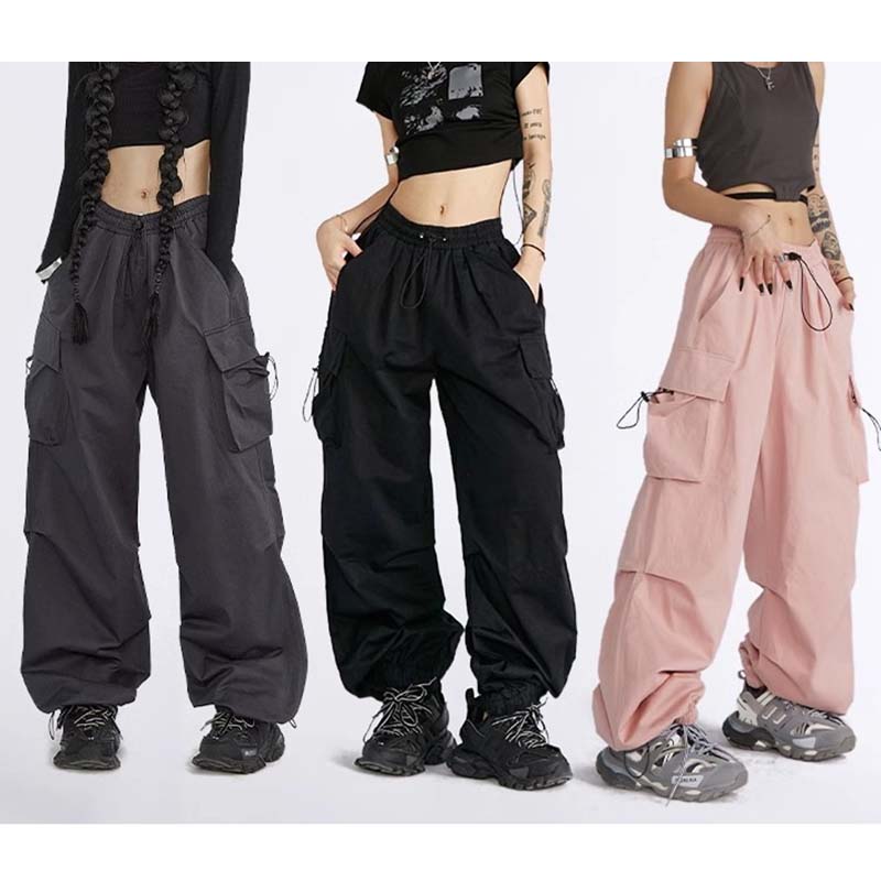 Women'S Fashion Utility Pants - ファッションレディースカジュアルスポーツパンツ、トレンディストレートユーティリティトラウザーズ、伸縮性ハイウエストストリートスタイルスリムフィットロングパンツ