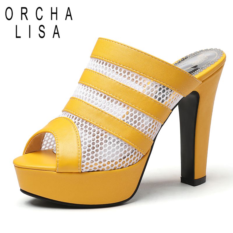 Women'S Fashion Brand Shoes - ORCHA LISA ブランドの女性のサンダルハイヒール 11.5 センチメートルプラットフォーム 3.5