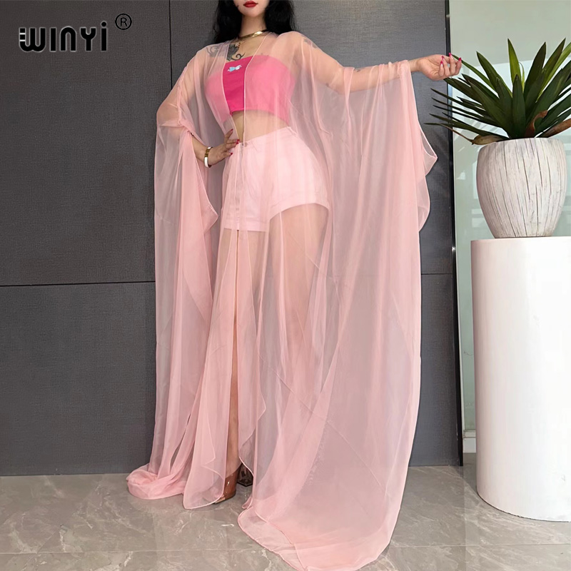 Women'S Fashion Kimono - Winyiビーチセクシーなカバーアップ水着女性のための水着水着海夏のドレス2023 beachwearモノクロ視点糸ドレス