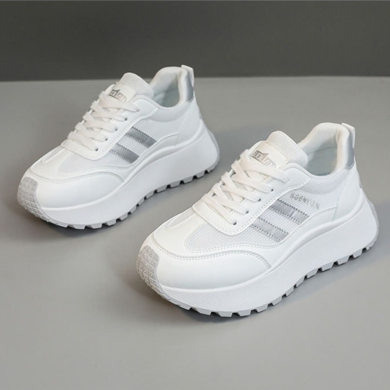 Women'S Fashion Tennis Shoes - 女性のスニーカーメッシュ通気性カジュアルシューズファッションテニスシューズ身長増加プラットフォームシューズ女性のための 2025新しいスポーツシューズ