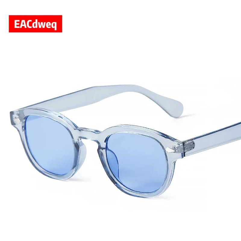 ファッション透明ブルーラウンドサングラス女性男性レトロリベッ - Women'S Fashion Eyeglasses のレビューと価格