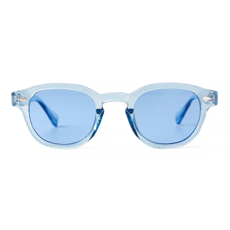 ファッション透明ブルーラウンドサングラス女性男性レトロリベッ - Women'S Fashion Eyeglasses のレビューと価格