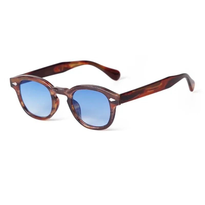 ファッション透明ブルーラウンドサングラス女性男性レトロリベッ - Women'S Fashion Eyeglasses のレビューと価格