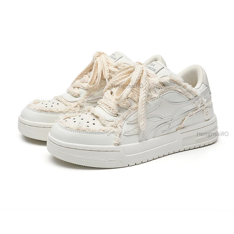 レディーススニーカー メンズ レトロ スター Y2K ホワイ - Women'S Fashion Tennis Shoes のレビューと価格