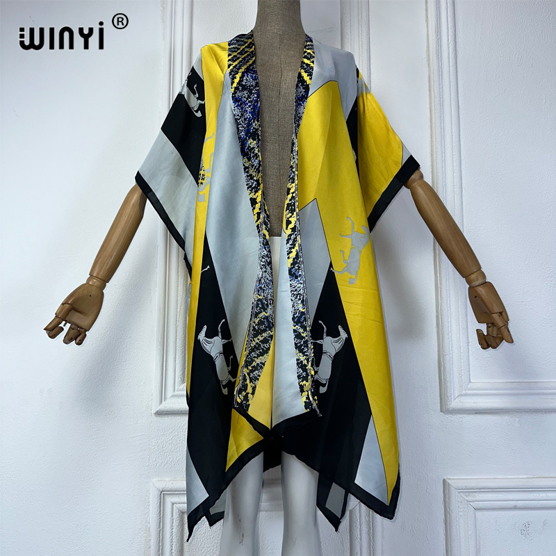 WINYI 夏着物女性自由奔放に生きるプリントビキニカバーア - Women'S Fashion Kimono のレビューと価格