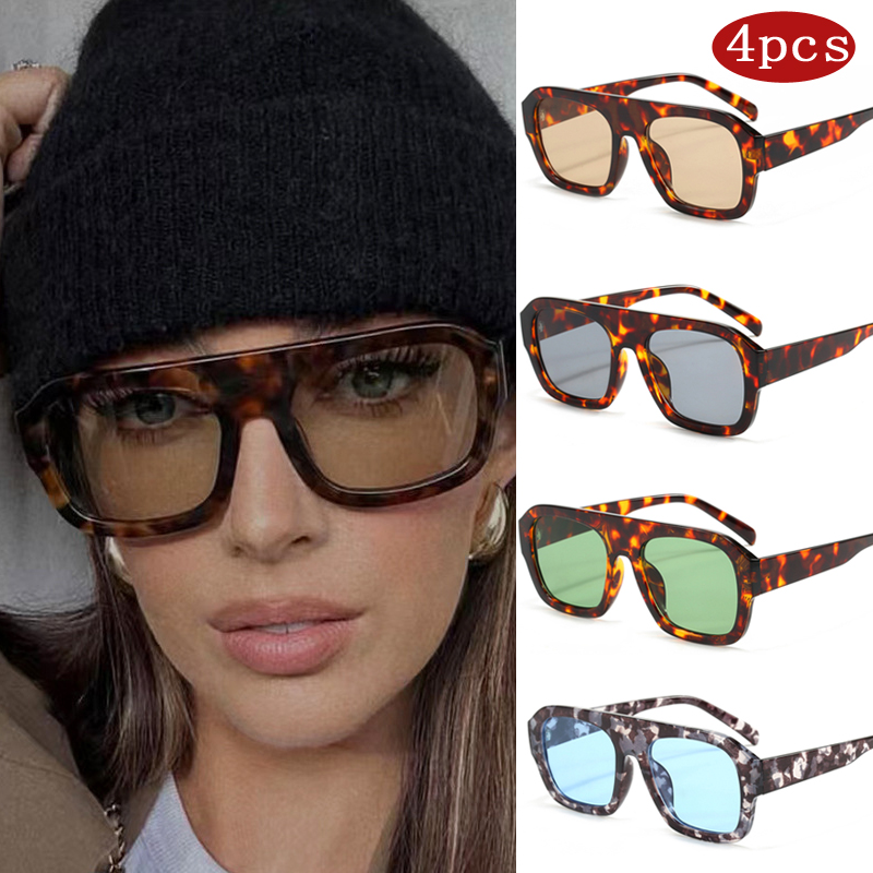 車用サングラス 1/4 個トレンディな特大女性スクエアサング - Women'S Fashion Eyewear のレビューと価格