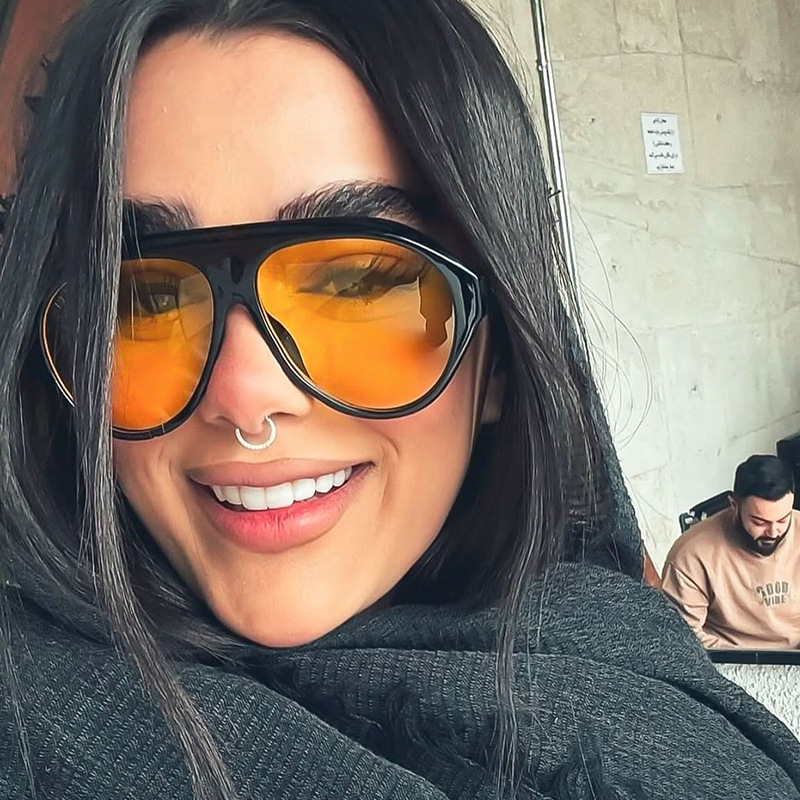 ファッションオーバーサイズパイロットサングラス レディース  - Women'S Fashion Eyeglasses のレビューと価格