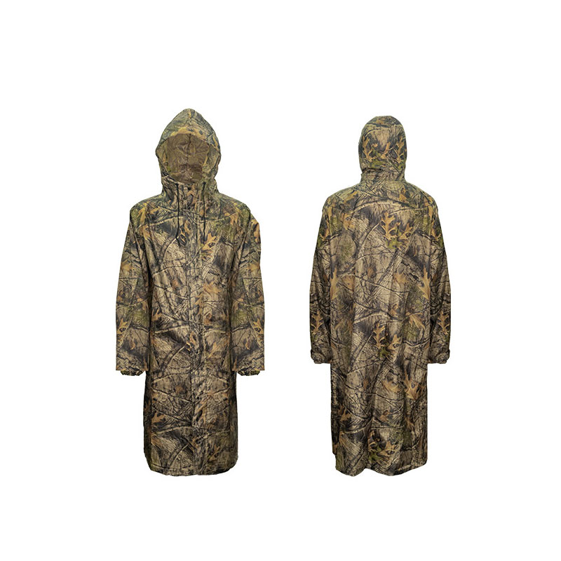 男性と女性のためのカモフラージュロングレインコート、迷彩防水 - Women'S Fashion Rain Jacket のレビューと価格