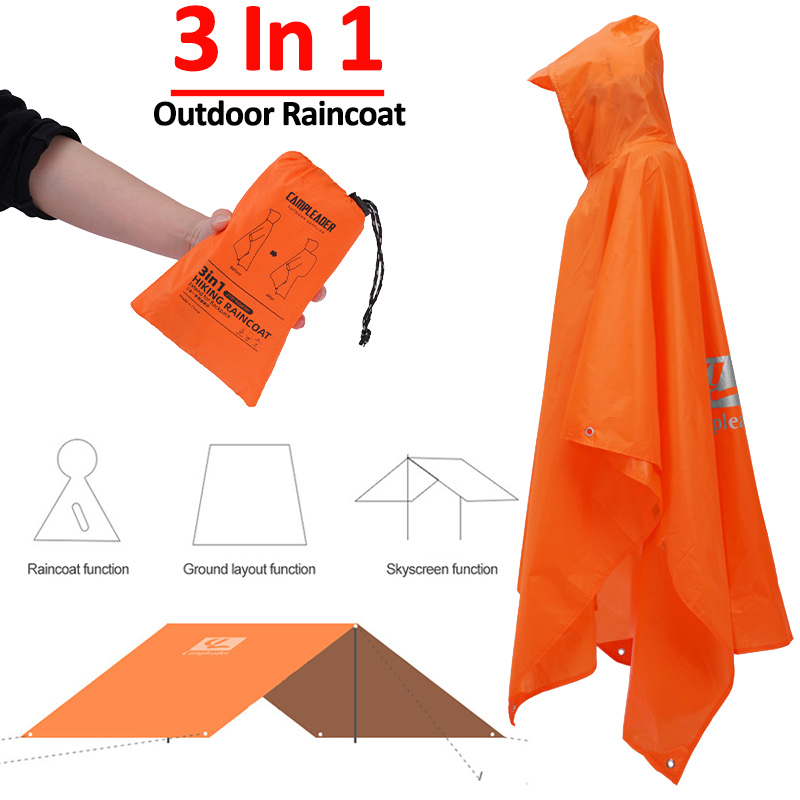 3 で 1 屋外レインコートフード付きスリーブロング防水レイ - Women'S Fashion Rain Jacket のレビューと価格