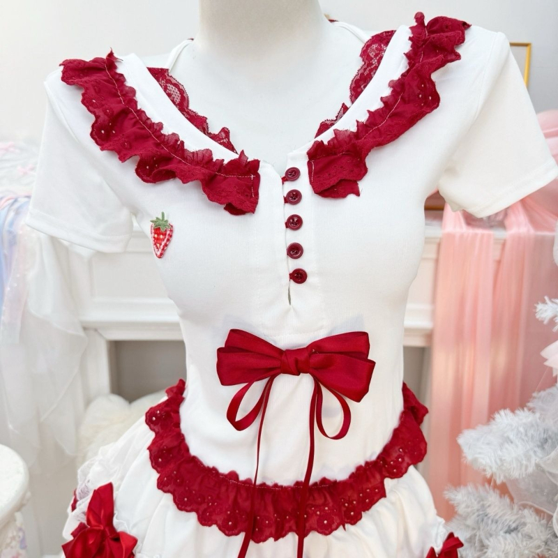 新しいコケットスイートロリータ半袖ワンピース レディース レ - Ruched Dress Mini のレビューと価格