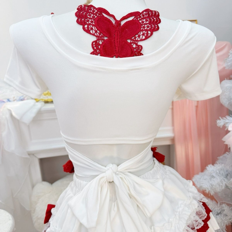 新しいコケットスイートロリータ半袖ワンピース レディース レ - Ruched Dress Mini のレビューと価格