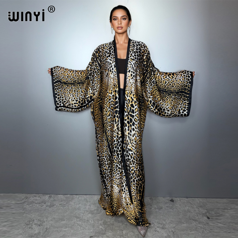 WINYI レオパード柄着物カフタンファッションカーディガン - Women'S Fashion Kimono のレビューと価格