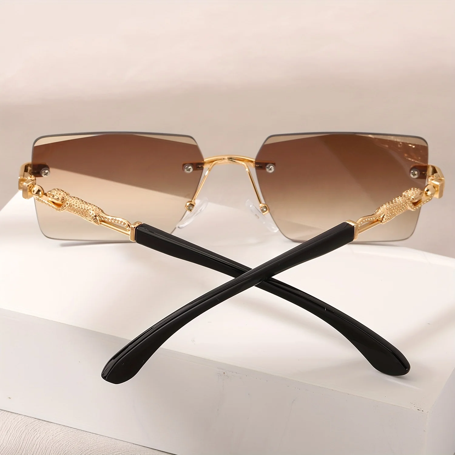 1pc リムレスサングラス長方形女性男性シェード小さな正方形 - Women'S Fashion Eyewear のレビューと価格
