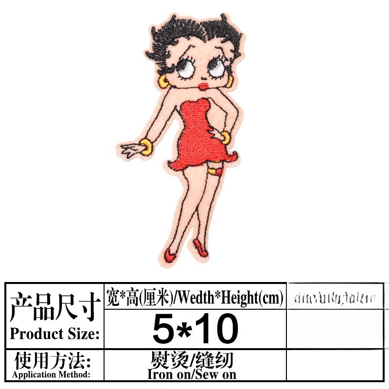 ベティ・ブープパッチ高色値アニメ漫画キャラクタープリント男女 - Women Fashion Images のレビューと価格