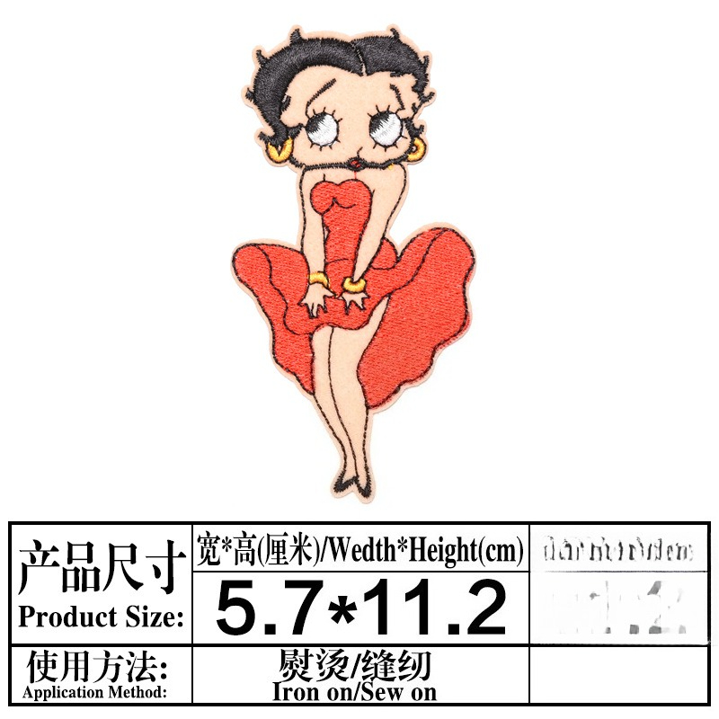 ベティ・ブープパッチ高色値アニメ漫画キャラクタープリント男女 - Women Fashion Images のレビューと価格