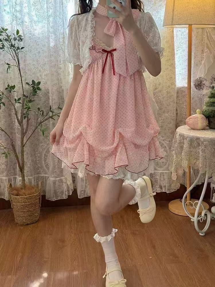 日本のファッション甘くて可愛い2ピースセット レディース ミ - Ruched Dress Mini のレビューと価格