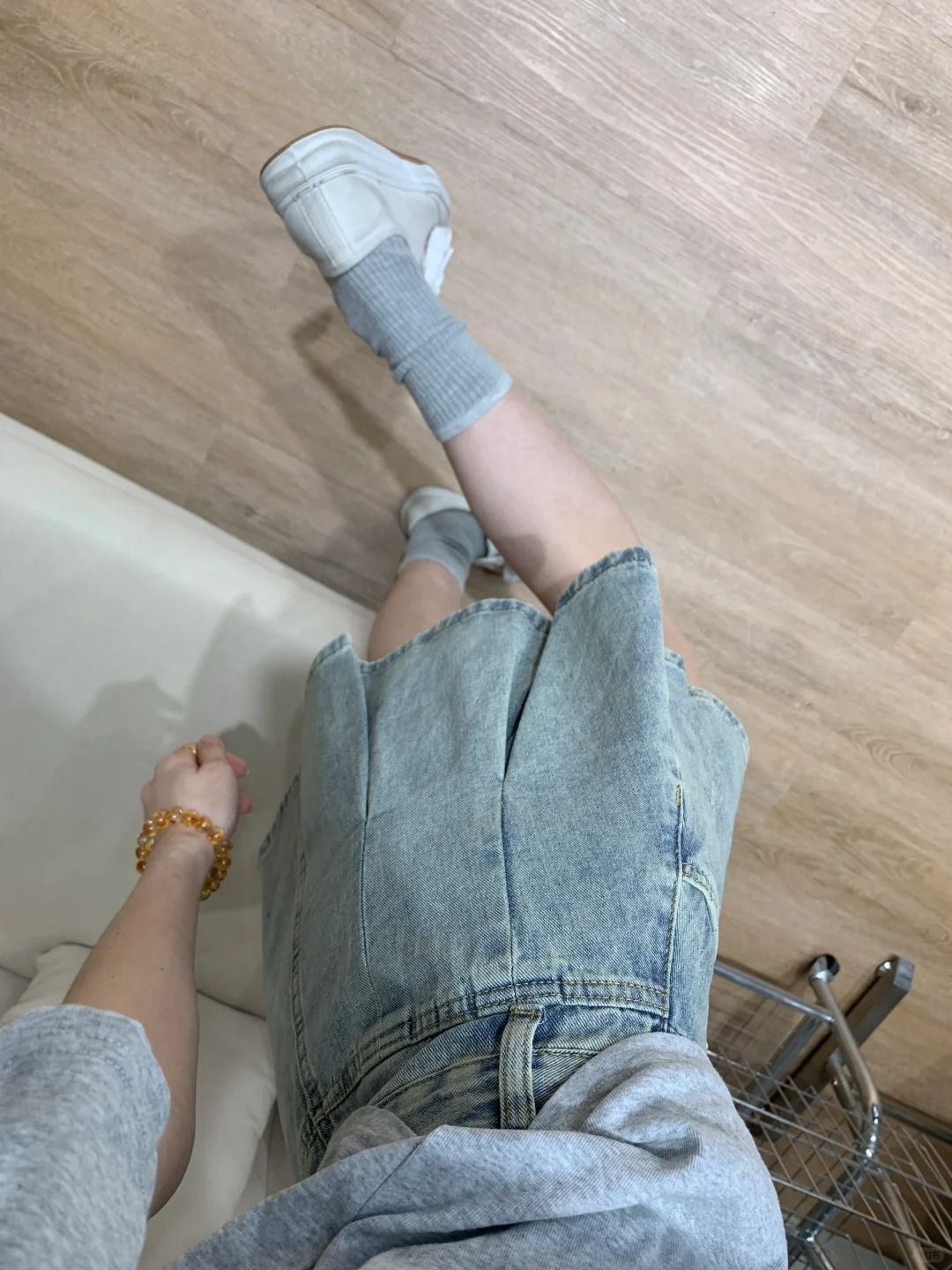 レディースハイウエストデニムプリーツスカートヴィンテージウォ - Women Fashion Jeans のレビューと価格