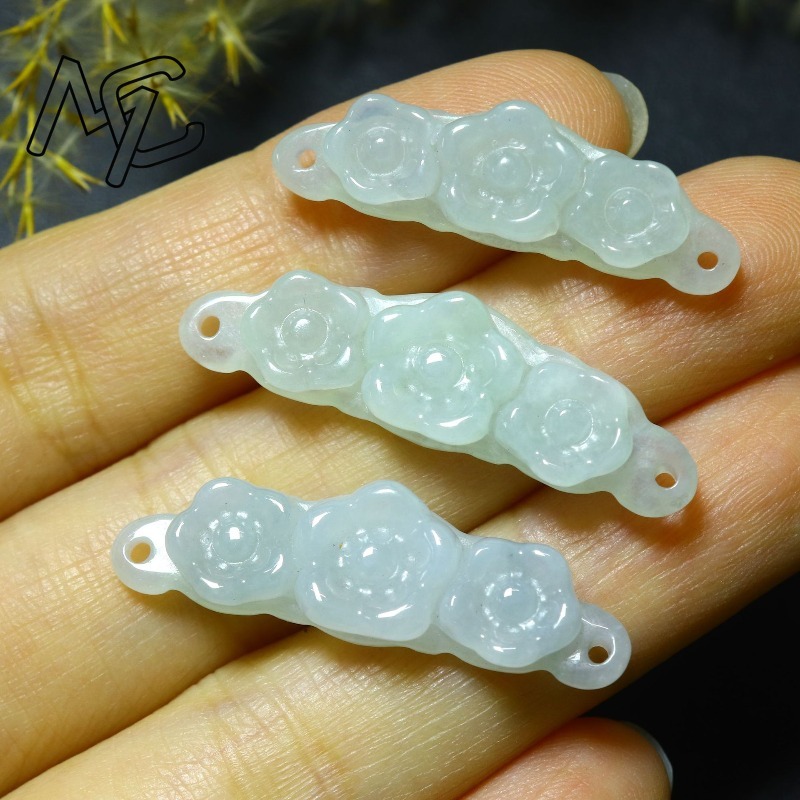 1pc 天然翡翠エメラルドフラワーハンドカード DIY アク - Women'S Fashion Gifts のレビューと価格