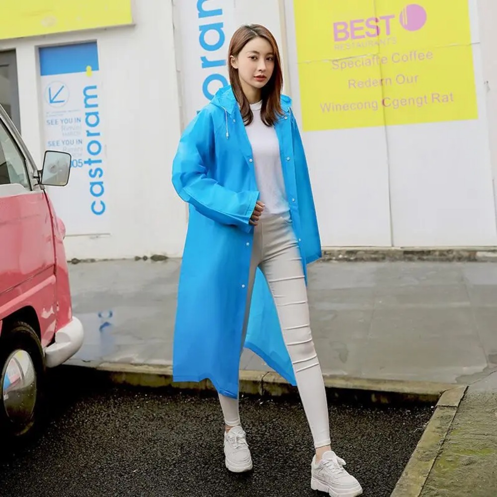 新しい防水レインコート大人の旅行ファッションレインコート屋外 - Women'S Fashion Rain Jacket のレビューと価格