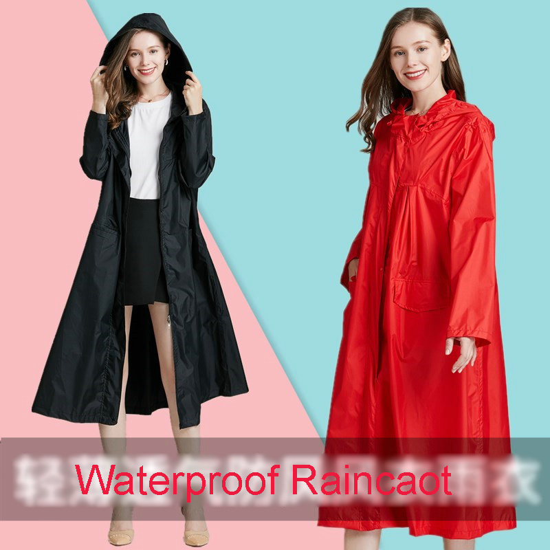 男性と女性のための軽量で防水性のあるロングレインコート,通気 - Women'S Fashion Rain Jacket のレビューと価格