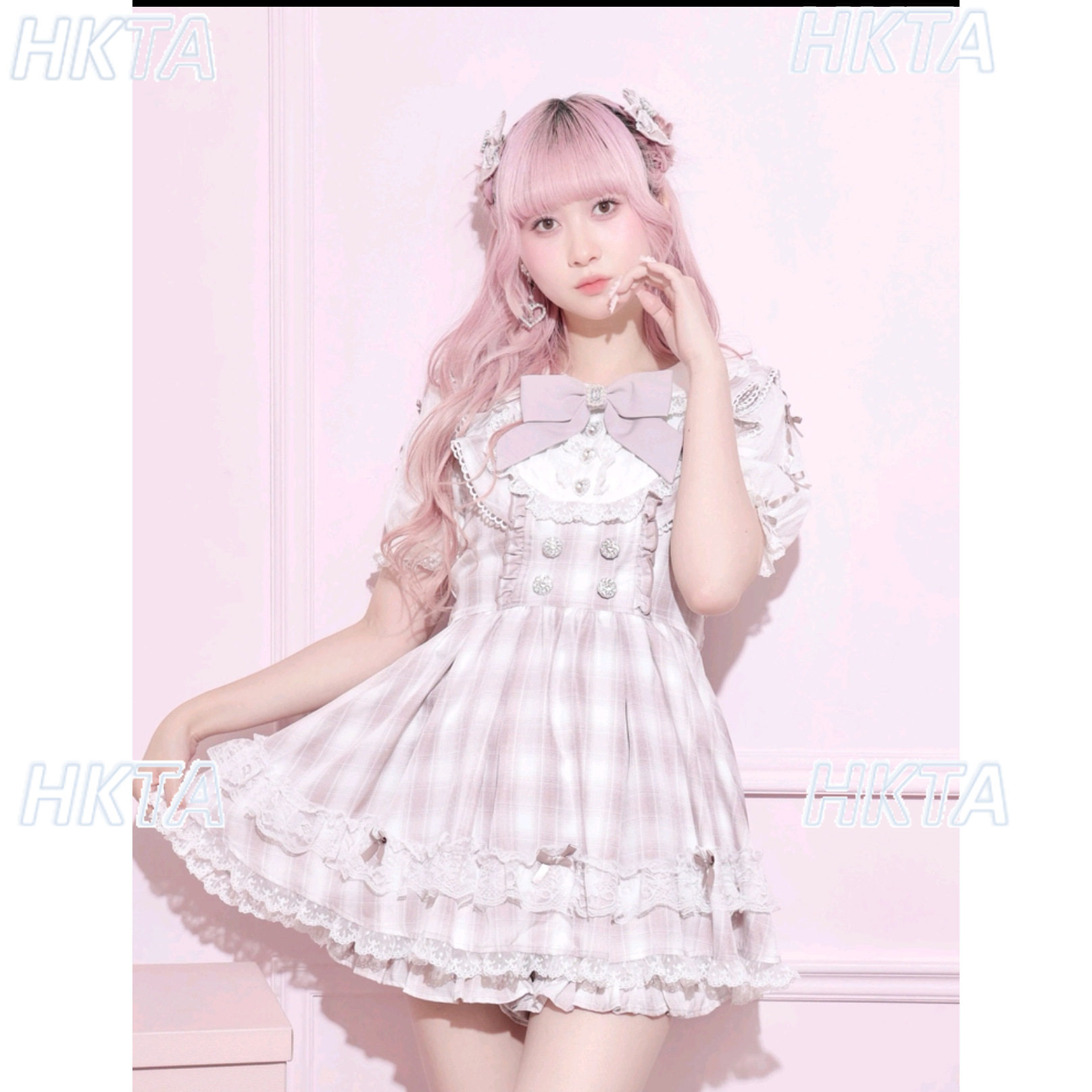 和風ドールカラープレイドボウドレスとショートパンツセット 2 - Ruched Dress Mini のレビューと価格