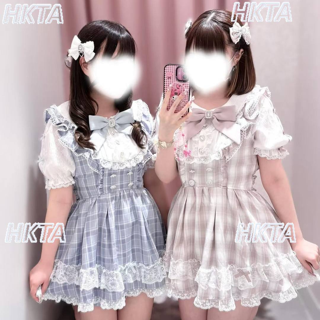 和風ドールカラープレイドボウドレスとショートパンツセット 2 - Ruched Dress Mini のレビューと価格