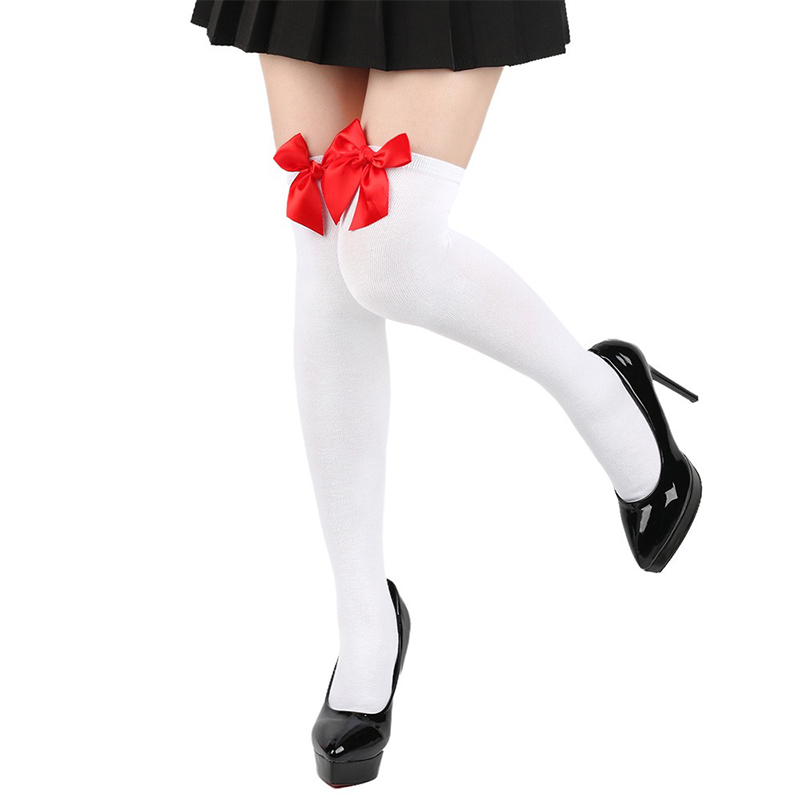 伸縮性のある太ももの高さの靴下,女性用,柔らかい蝶ネクタイ, - Women'S Day Fashion Show のレビューと価格