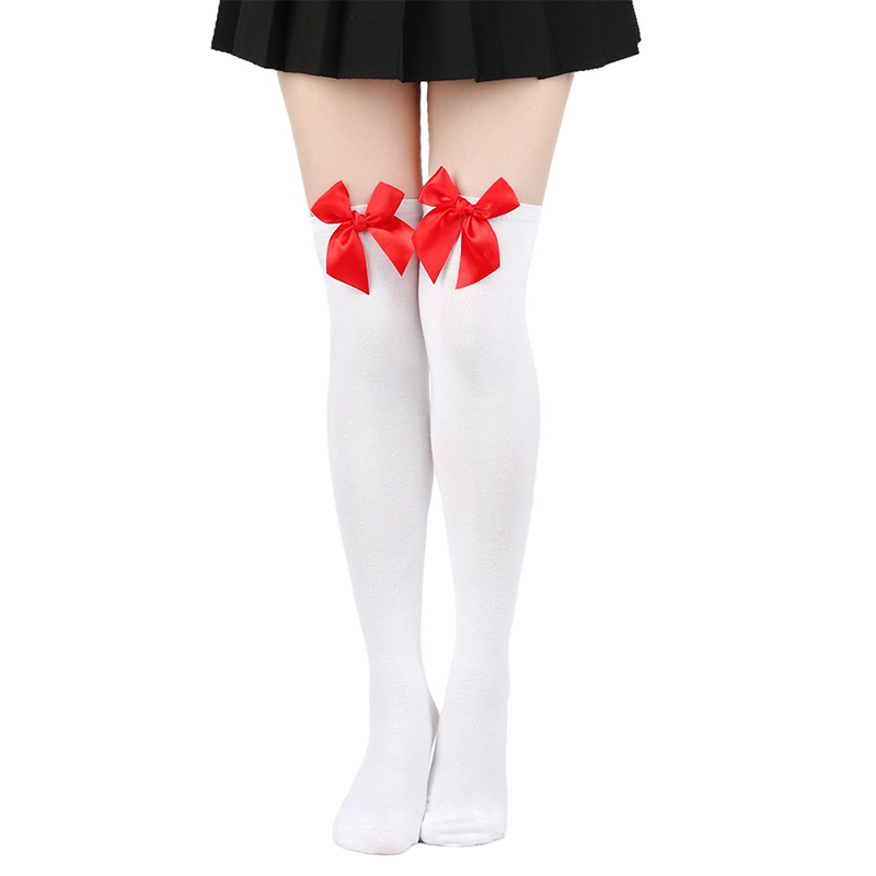 伸縮性のある太ももの高さの靴下,女性用,柔らかい蝶ネクタイ, - Women'S Day Fashion Show のレビューと価格
