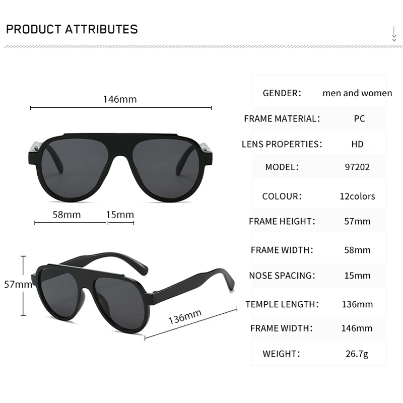 新しいファッション男性女性サングラスラージフレームレトロメガ - Women'S Fashion Eyewear のレビューと価格