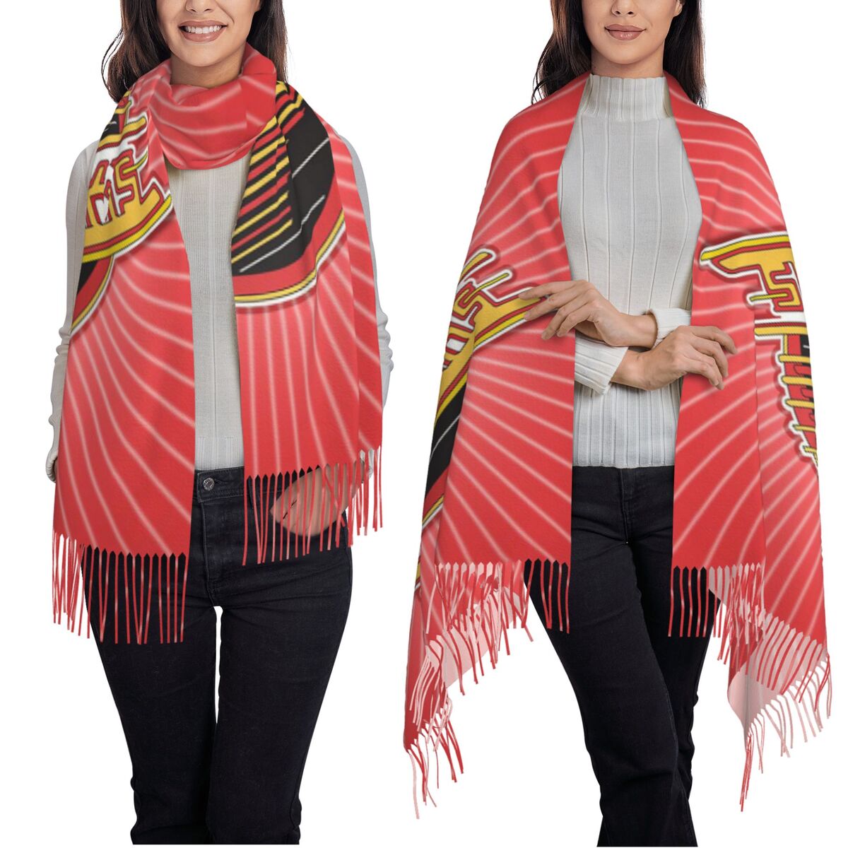 バンクーバー ホッケー カナックス スカーフ タッセル スカ - Women'S Fashion Vancouver のレビューと価格