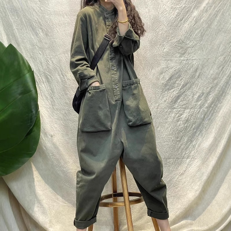 カジュアルな女性用ジャンプスーツ、カーゴ、ルーズ、ワイドレッ - Women'S Fashion Utility Pants のレビューと価格