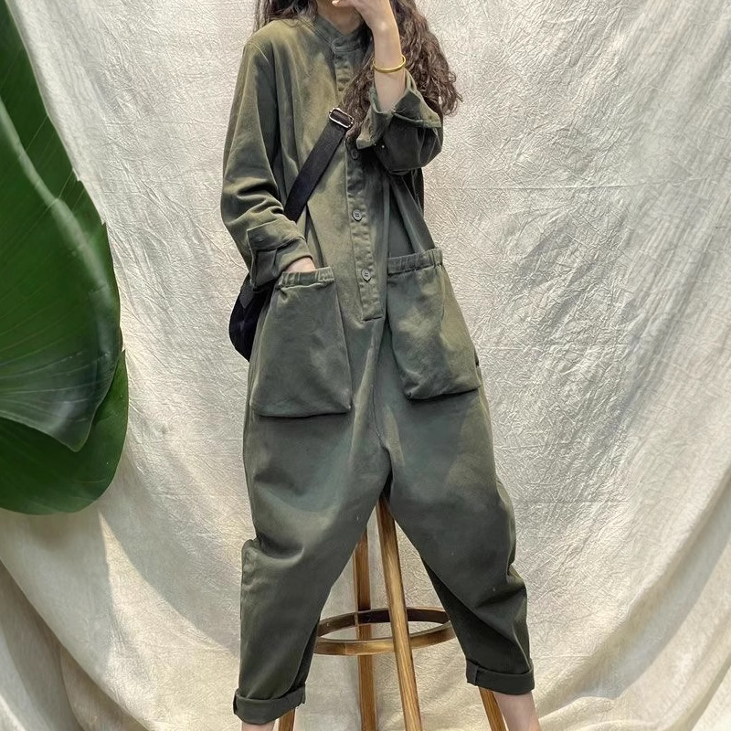 カジュアルな女性用ジャンプスーツ、カーゴ、ルーズ、ワイドレッ - Women'S Fashion Utility Pants のレビューと価格