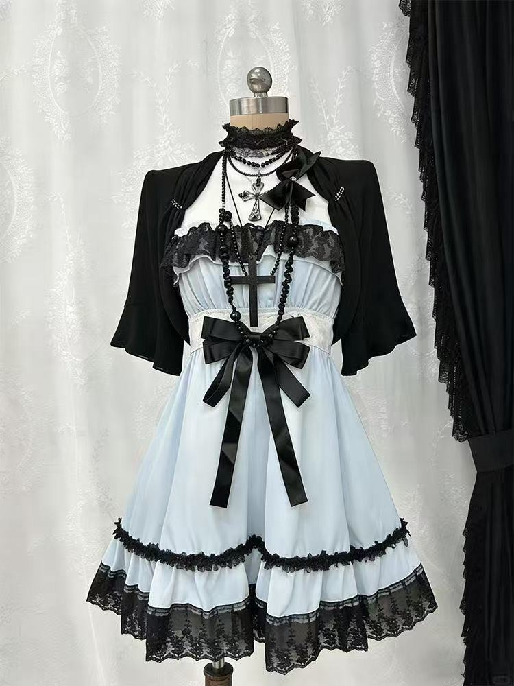 ゴシックパンクファッションかわいい2ピースセット女性ロリータ - Ruched Dress Mini のレビューと価格