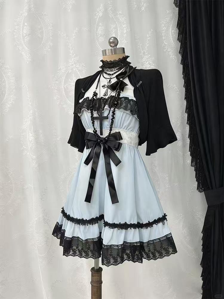 ゴシックパンクファッションかわいい2ピースセット女性ロリータ - Ruched Dress Mini のレビューと価格