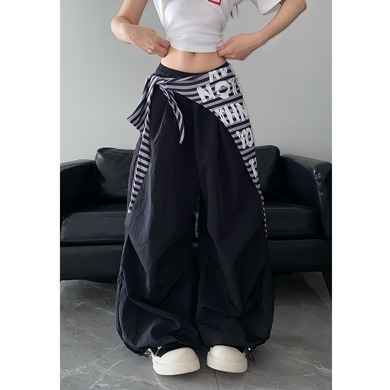 レディース Y2K パラシュートパンツ レイヤードデザイン  - Women'S Fashion Utility Pants のレビューと価格