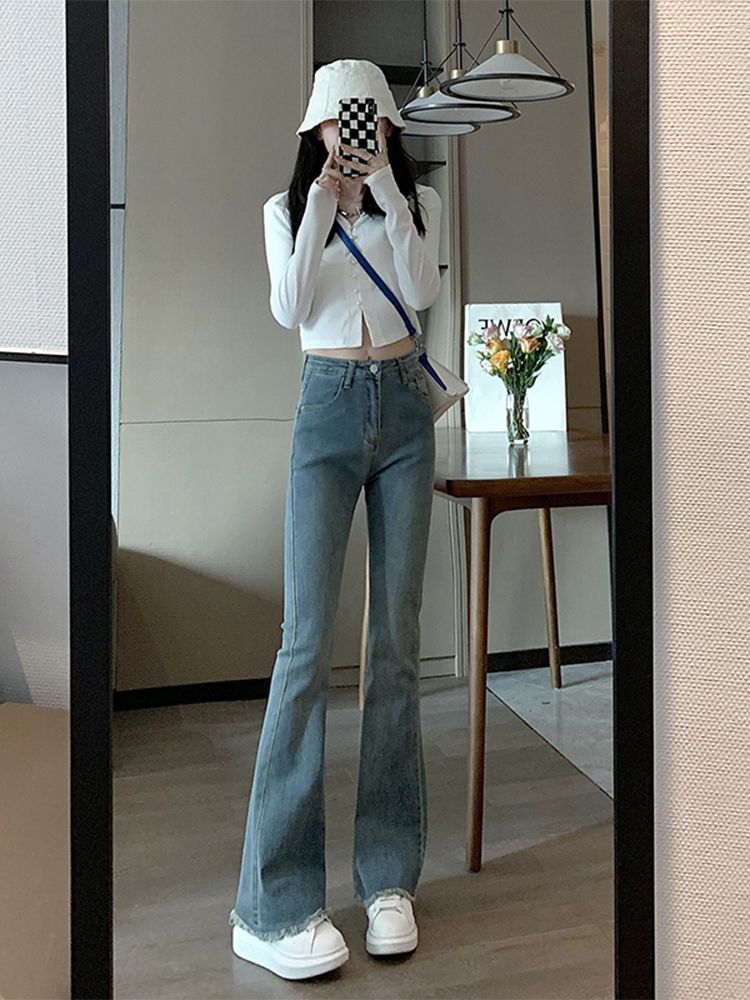 ワイドジーンズ女性のズボン光沢のある石カーゴポケットマルチポ - Women'S Fashion Utility Pants のレビューと価格
